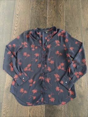 Navy Floral Blouse
